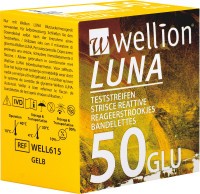 Тест смужки для тестування рівня глюкози в крові Wellion Luna, 50 штук